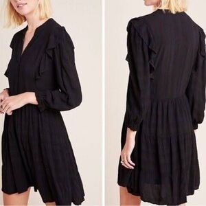 Anthropologie AMADI black mini dress Size XS